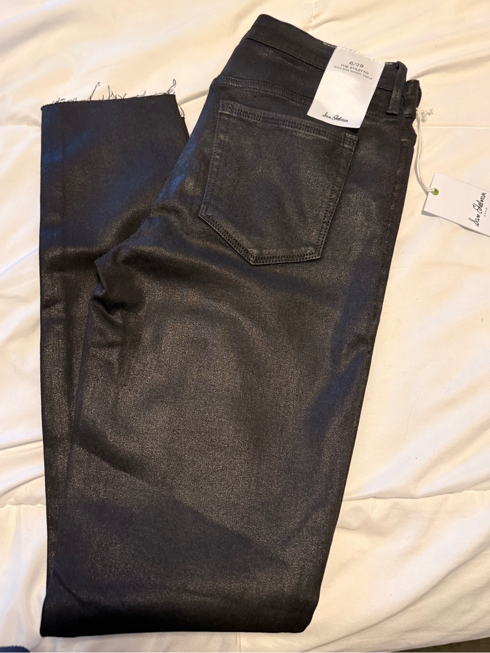 Sam Edelman Black Coated Skinny Jeans